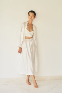 Lin Skirt - Silk Viscose - White Pearl Tiyara Soul Wear