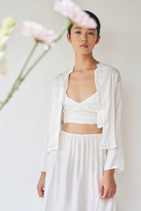 Lotus Top - Silk Viscose - Pearl White Tiyara Soul Wear