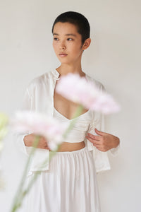 Lotus Top - Silk Viscose - Pearl White Tiyara Soul Wear