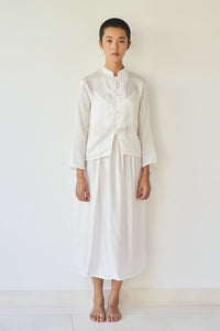 Lin Skirt - Silk Viscose - White Pearl Tiyara Soul Wear