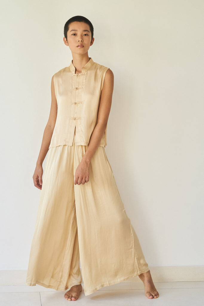 Lin Vest - Silk Viscose - Golden Pearl Tiyara Soul Wear