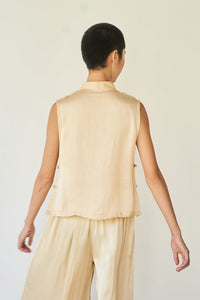 Lin Vest - Silk Viscose - Golden Pearl Tiyara Soul Wear