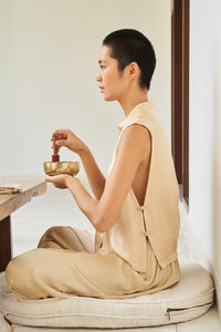 Lin Vest - Silk Viscose - Golden Pearl Tiyara Soul Wear