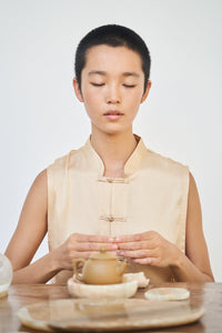 Lin Vest - Silk Viscose - Golden Pearl Tiyara Soul Wear