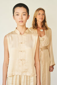 Lin Vest - Silk Viscose - Golden Pearl Tiyara Soul Wear