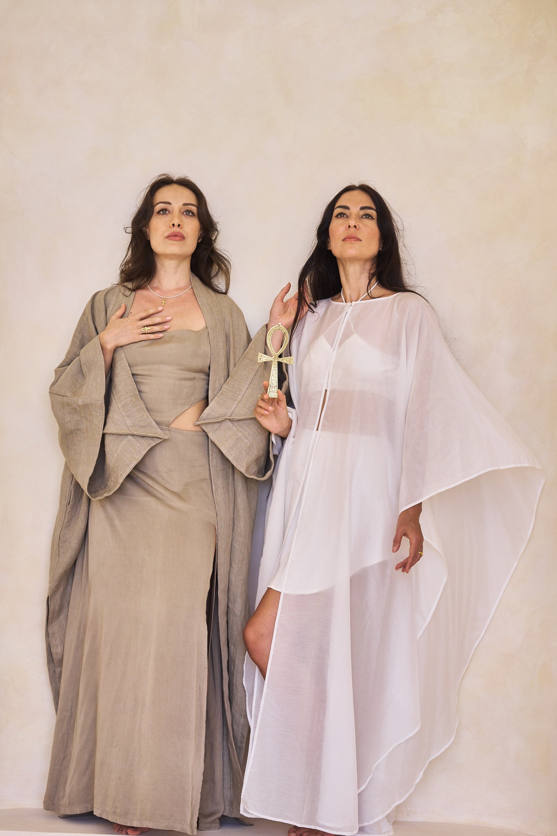 Isis Cape - Silk Cotton - Lotus White Tiyara LLC