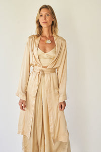 Lotus Kimono - Silk Viscose - Golden Pearl Tiyara Soul Wear