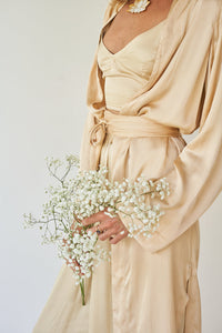 Lotus Kimono - Silk Viscose - Golden Pearl Tiyara Soul Wear