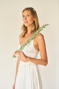 Lotus Skirt - Silk Viscose - Pearl White Tiyara Soul Wear