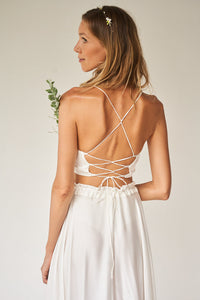 Lotus Skirt - Silk Viscose - Pearl White Tiyara Soul Wear