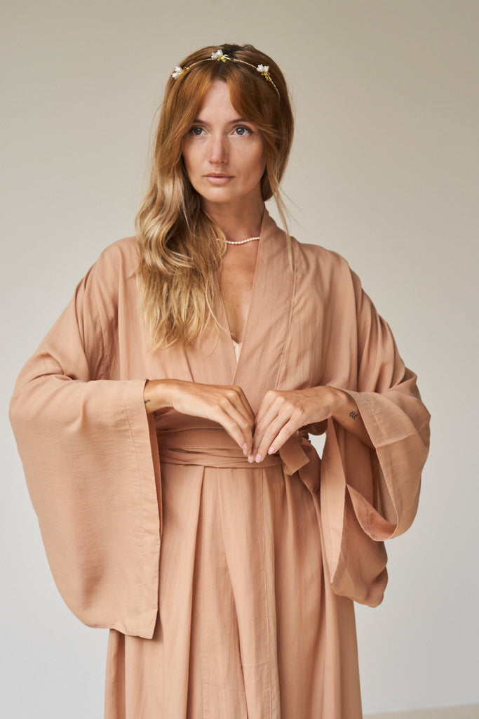Nuwa Kimono, Tencel, Tan, view 8