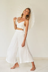 Lotus Pant - Silk Viscose - White Pearl Tiyara Soul Wear