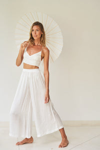 Lotus Pant - Silk Viscose - White Pearl Tiyara Soul Wear