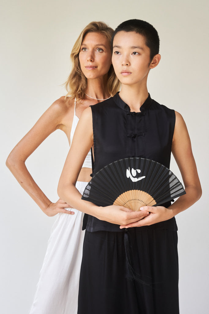 Lin Vest - Silk Viscose - Black Onyx Tiyara Soul Wear