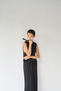 Lin Vest - Silk Viscose - Black Onyx Tiyara Soul Wear