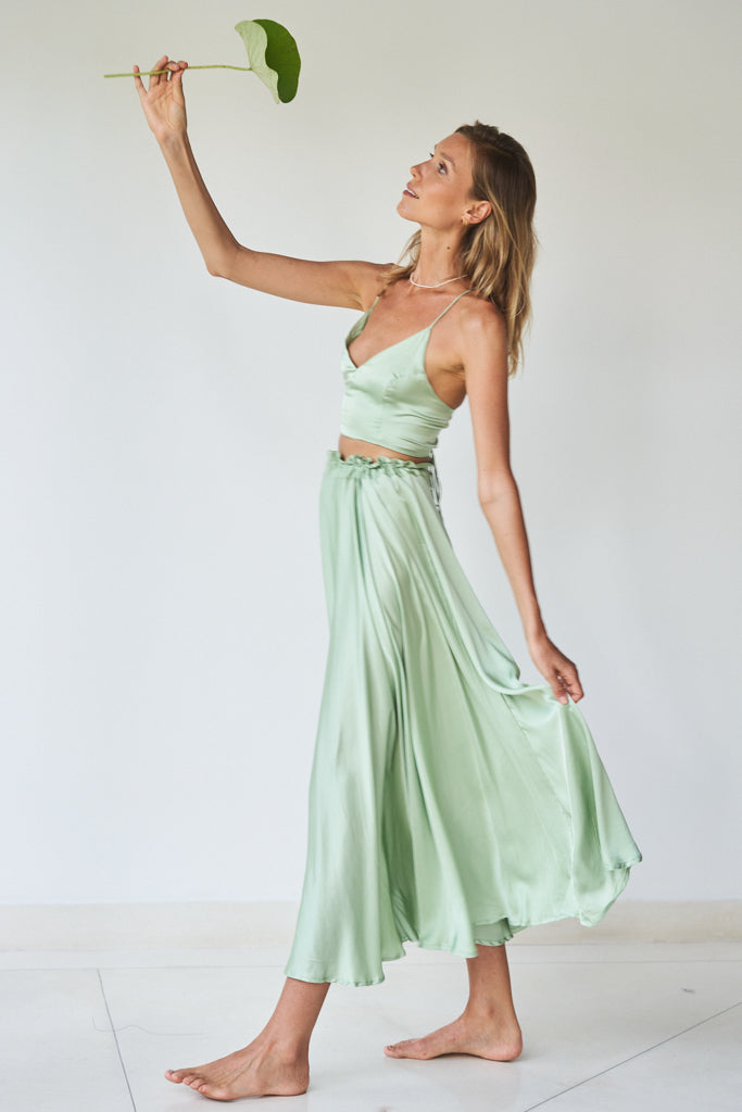 Lotus Top - Silk Viscose - Fresh Sage Tiyara Soul Wear