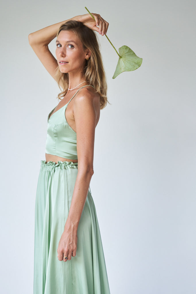 Lotus Top - Silk Viscose - Fresh Sage Tiyara Soul Wear