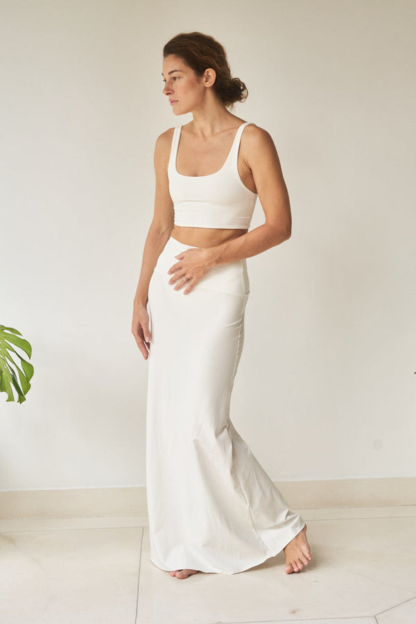 Sia Skirt - Bamboo - Pearl White Tiyara Soul Wear
