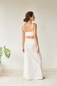Sia Skirt - Bamboo - Pearl White Tiyara Soul Wear