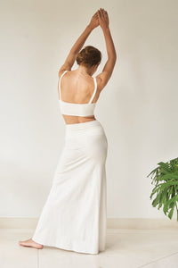 Sia Skirt - Bamboo - Pearl White Tiyara Soul Wear