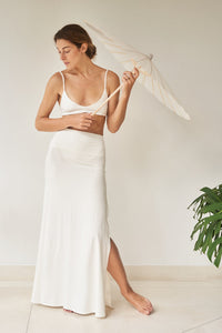 Kaili Skirt - Plant Bamboo - Pearl White Tiyara Soul Wear