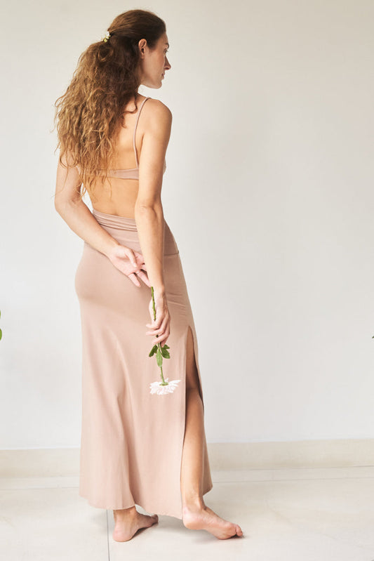 Kaili Skirt - Plant Viscose - Tan Tiyara Soul Wear