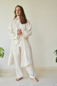 Dao Long Kimono, Hemp, Pearl White, view 4