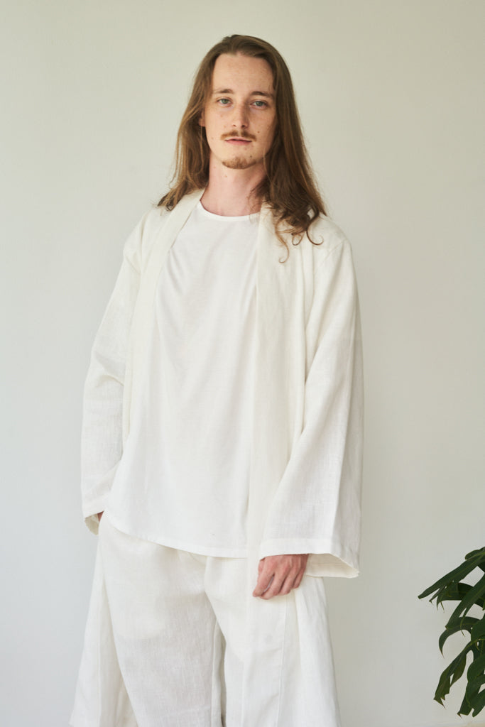 Dao Long Kimono, Hemp, Pearl White, view 8