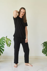 Chen Pant, Linen Cotton, Black Onyx, view 4