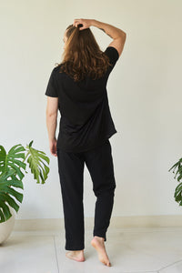 Chen Pant, Linen Cotton, Black Onyx, view 3