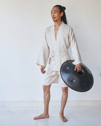 Shen Kimono, Linen, Pearl, view 2
