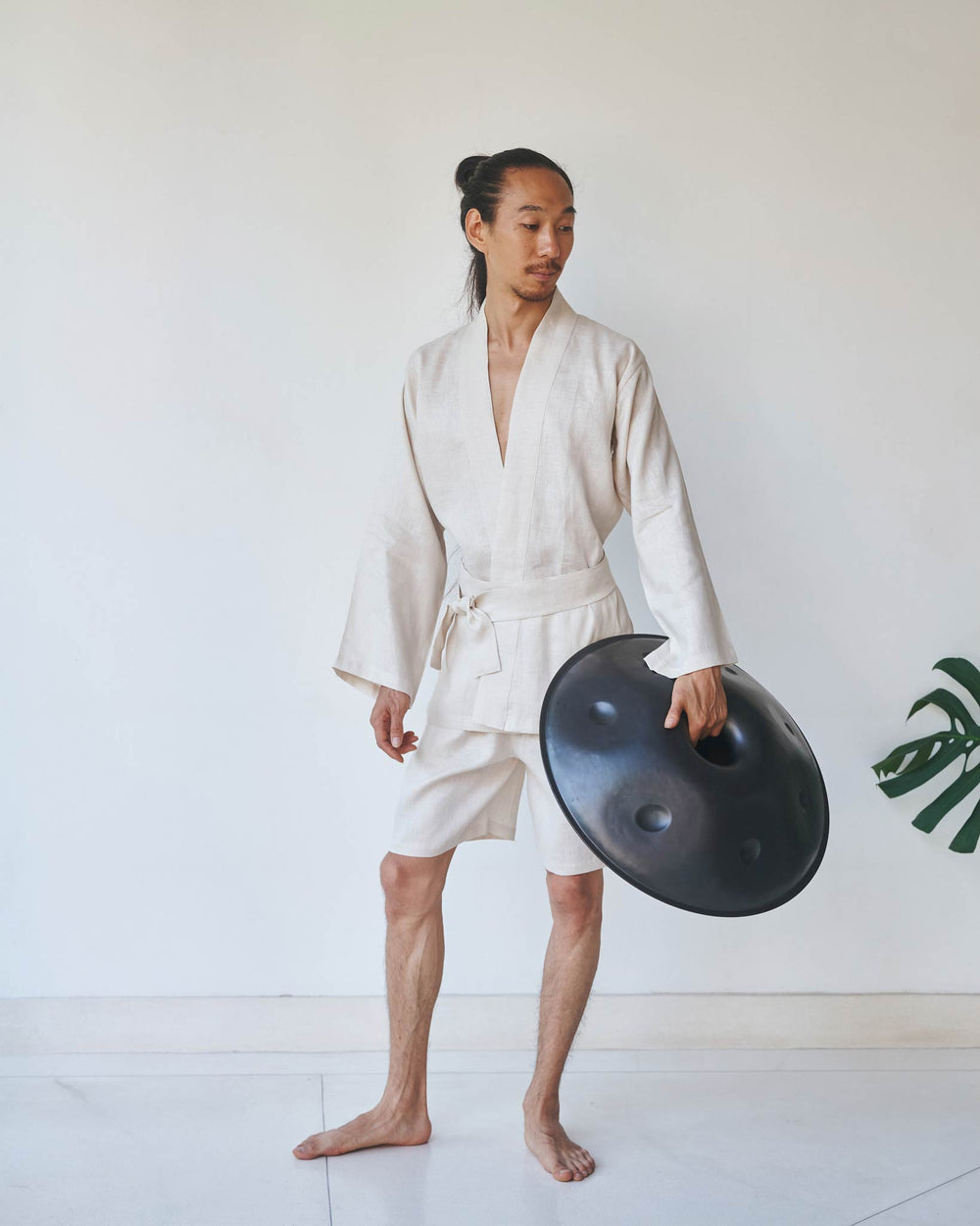 Shen Kimono, Linen, Pearl, view 3