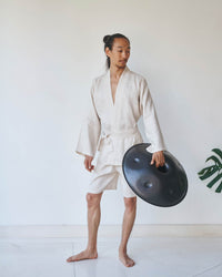 Shen Kimono, Linen, Pearl, view 3