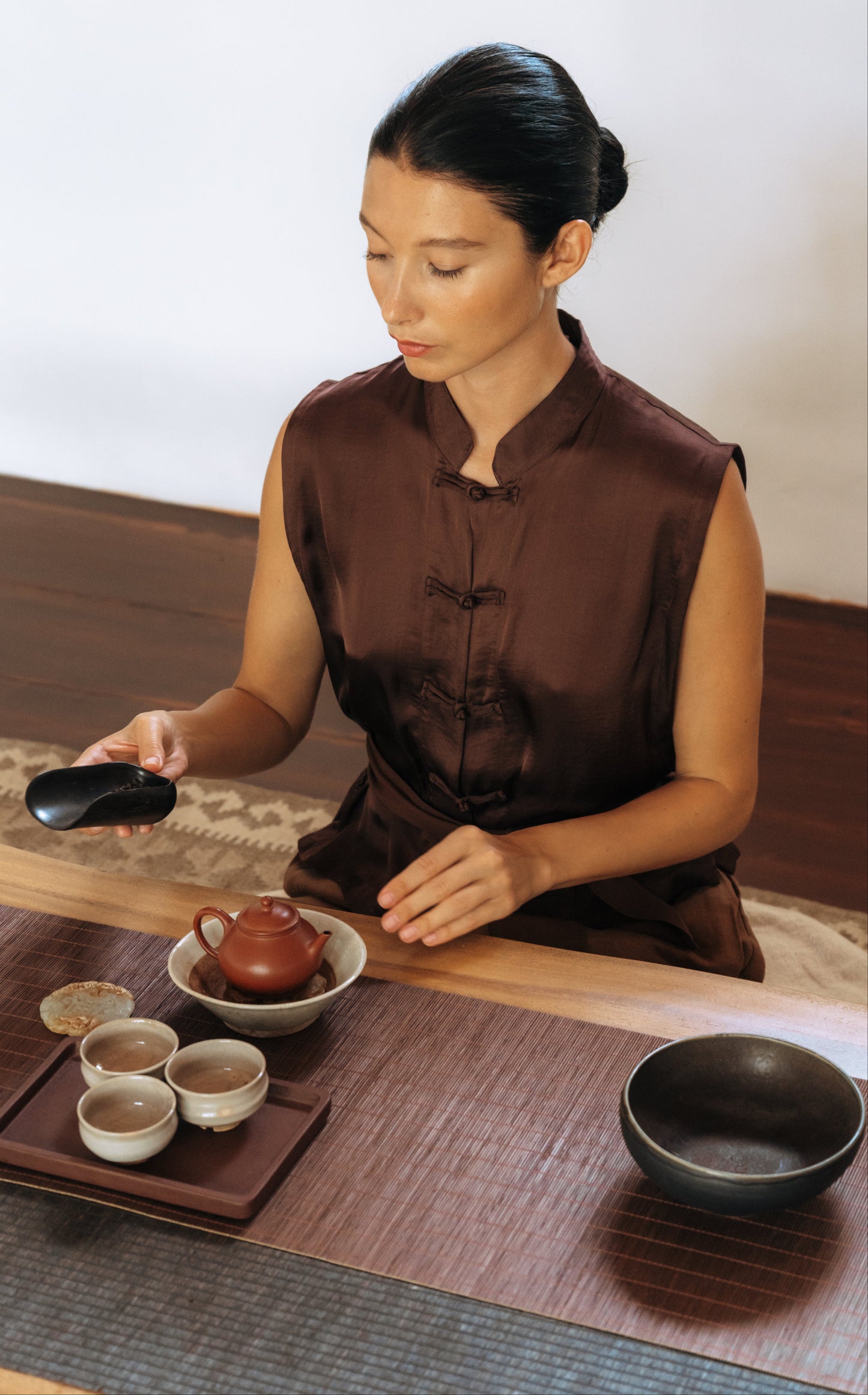 Lin Vest – Lyocell Silk – Earth Cacao