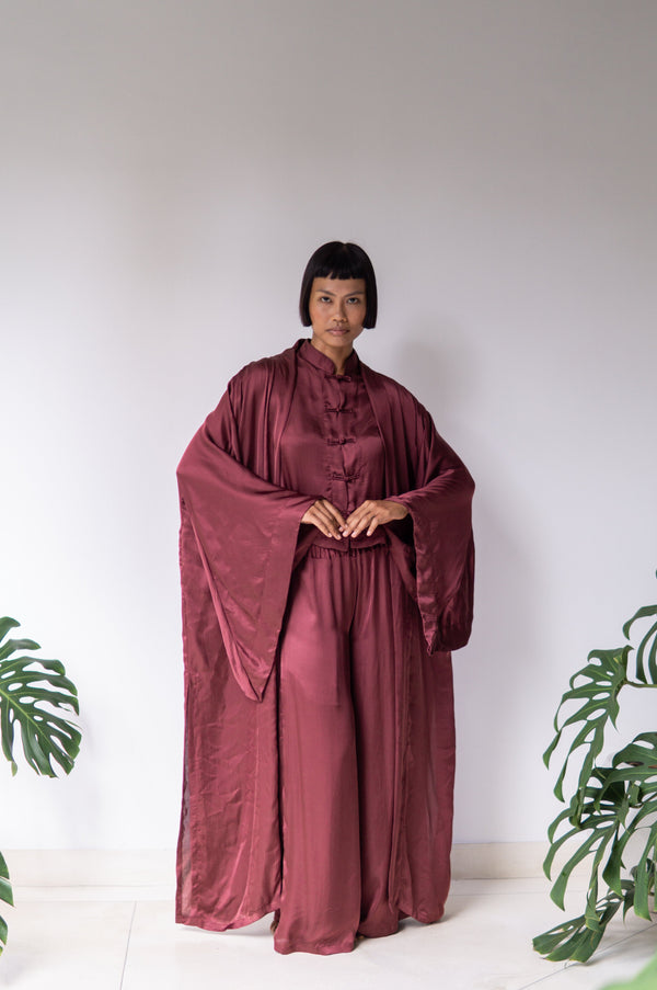 Aset Kimono – Lyocell Silk – Autumn Plum