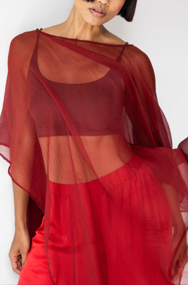 Ting Pants — Lyocell Silk — Peony Red