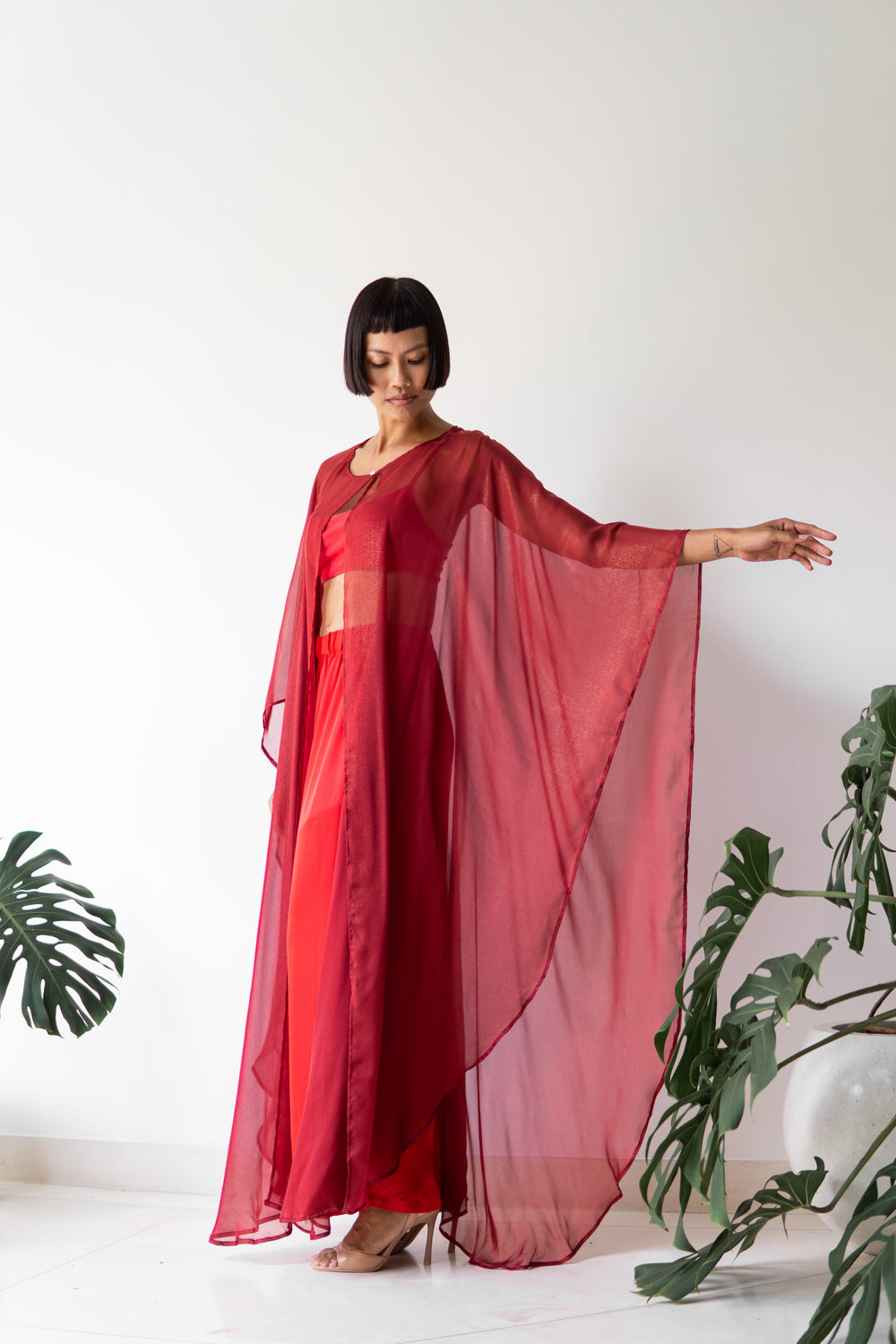 Ting Pants — Lyocell Silk — Peony Red