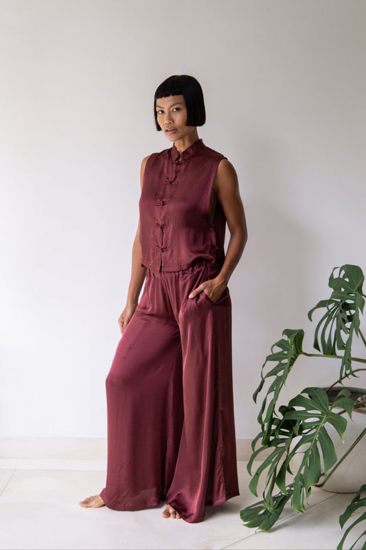 Lin Vest – Lyocell Silk – Autumn Plum