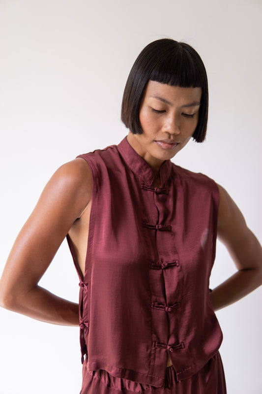 Lin Vest – Lyocell Silk – Autumn Plum