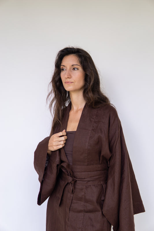 Obi Belt – Linen – Earth Cacao