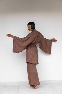 Obi Belt, Linen, Honey Brown, view 8