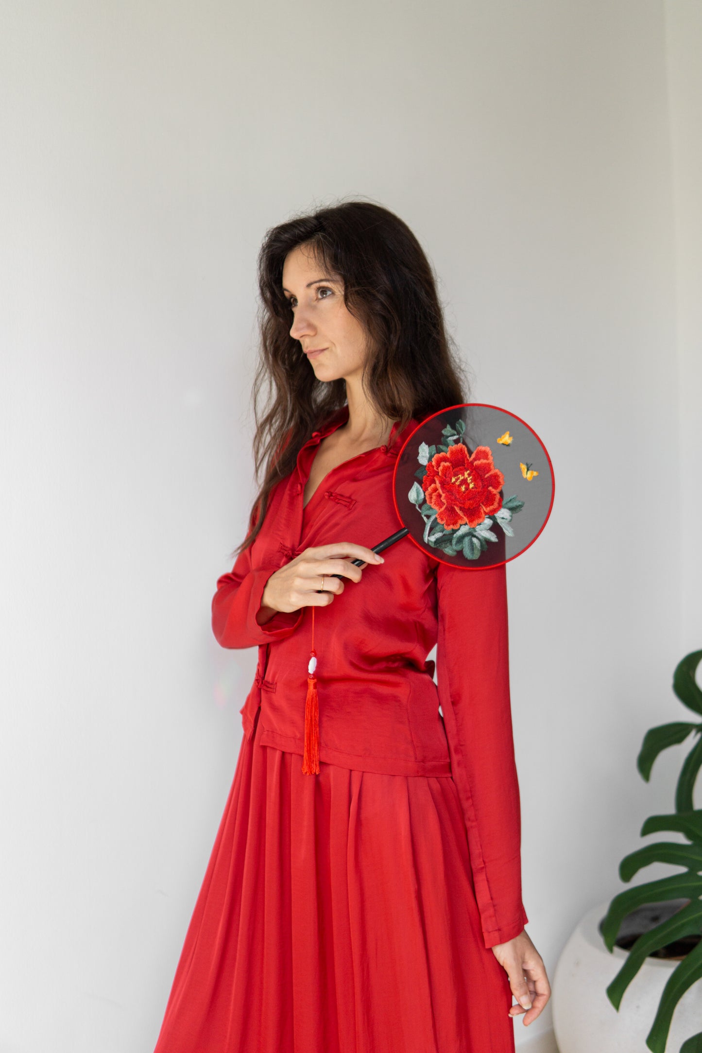 Lin Shirt – Lyocell Silk – Peony Red