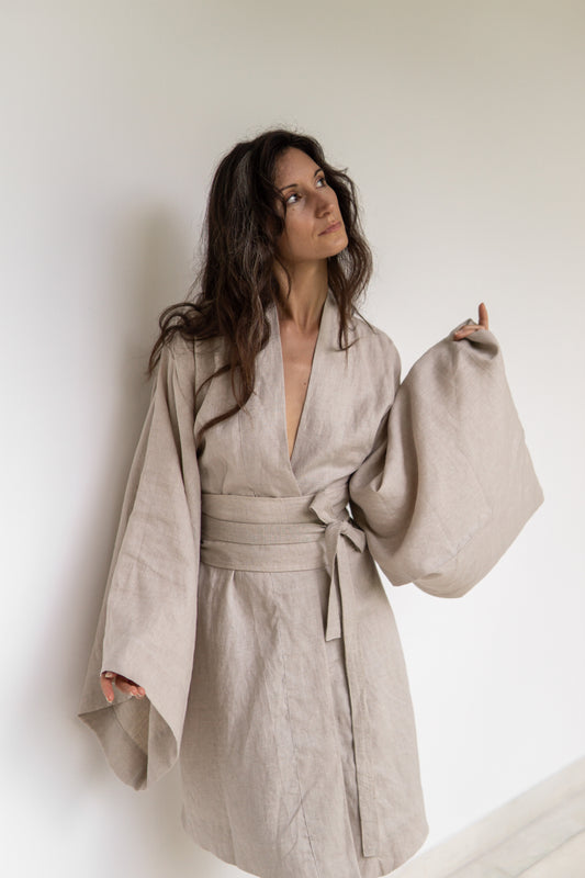 Yori Kimono  – Linen – Natural Linen