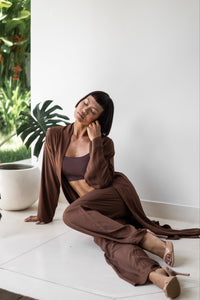 Lin Pants, Premium Rayon, Earth Cacao, view 6