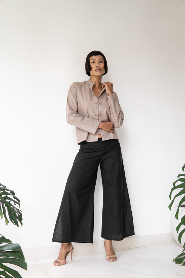 Yori Pant — Linen — Black Jade