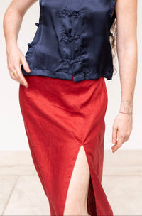 Makoto Skirt in Red Peony
