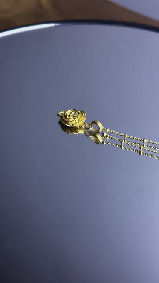 Rose of Magdalena Necklace - 18K Gold Plated Sterling Silver