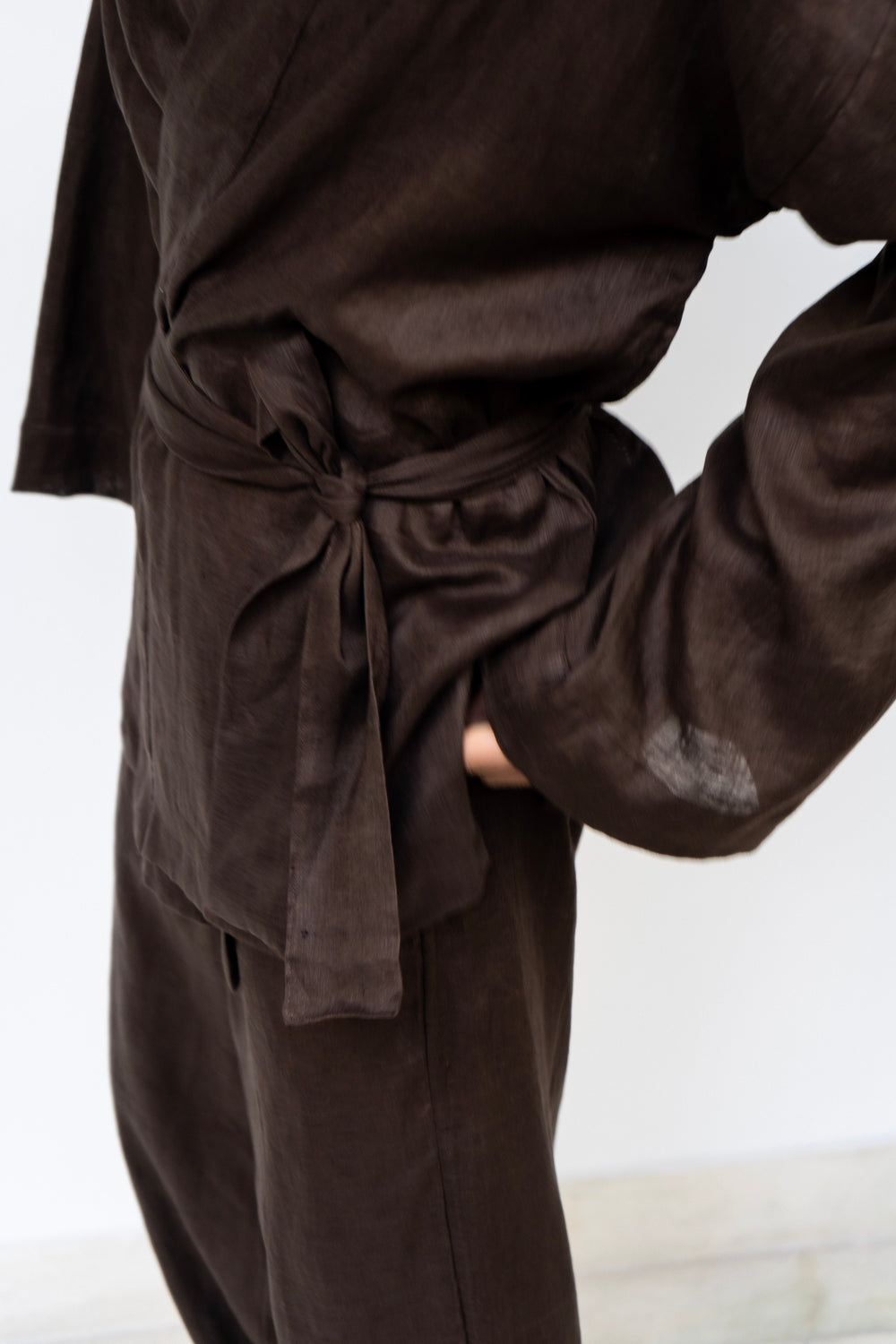 Shen Pant — Linen — Wood Brown