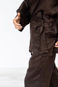 Shen Pant — Linen — Wood Brown